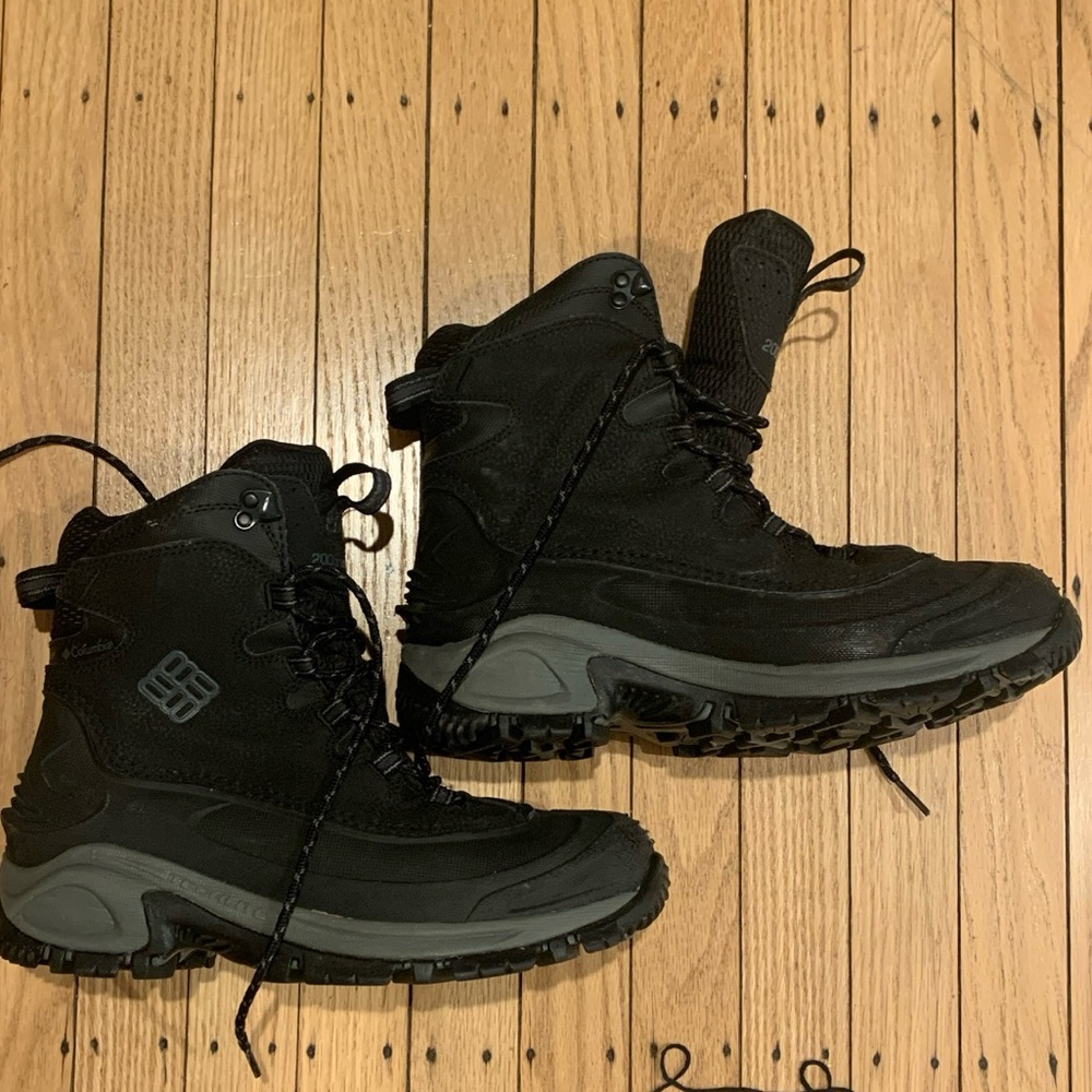 Columbia BM1572-010 Bugaboot Black Leather Winter Waterproof Boots Men's US 8